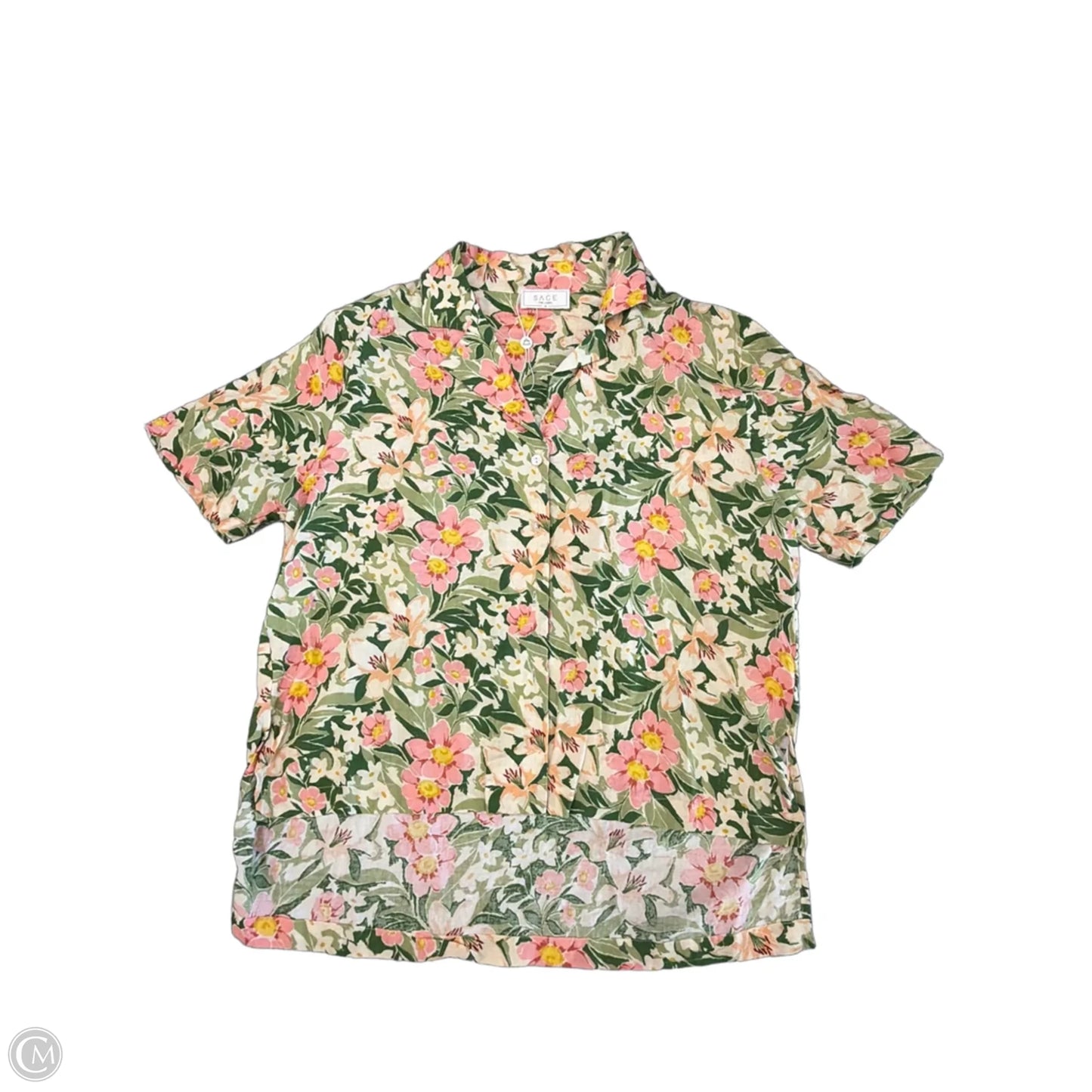 Top Short Sleeve By Sage In Floral Print, Size: M