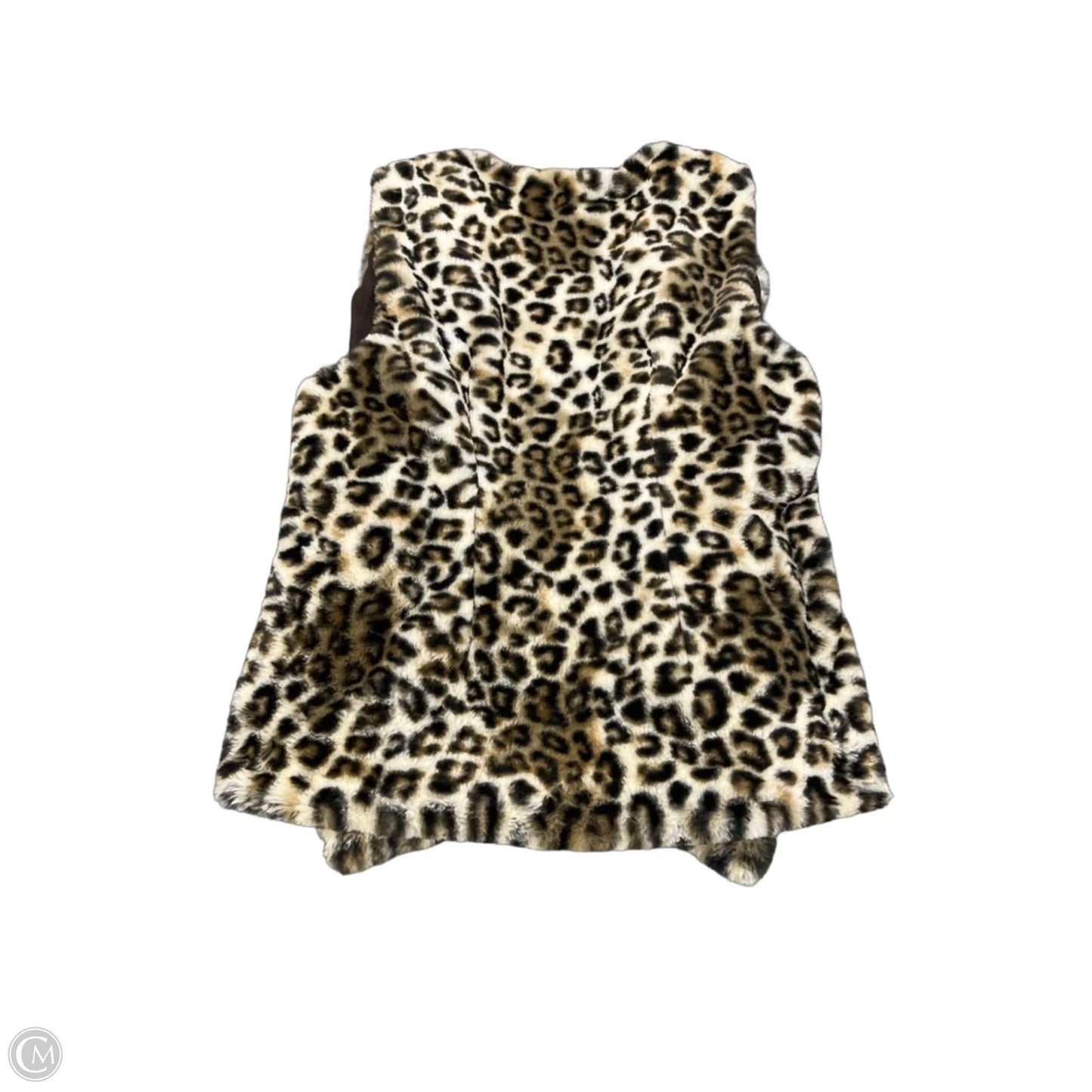 Vest Faux Fur & Sherpa By Chicos In Animal Print, Size: M