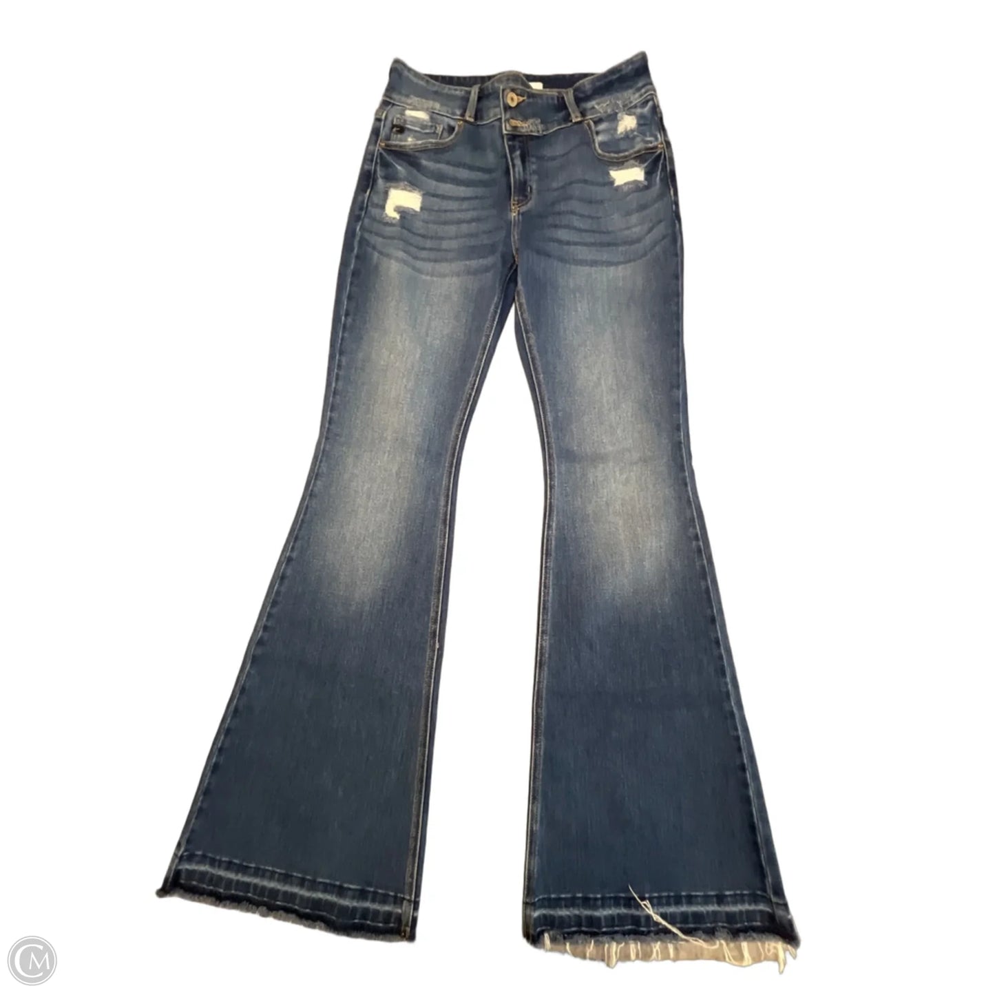 Jeans Flared By Kancan In Blue Denim, Size: 8