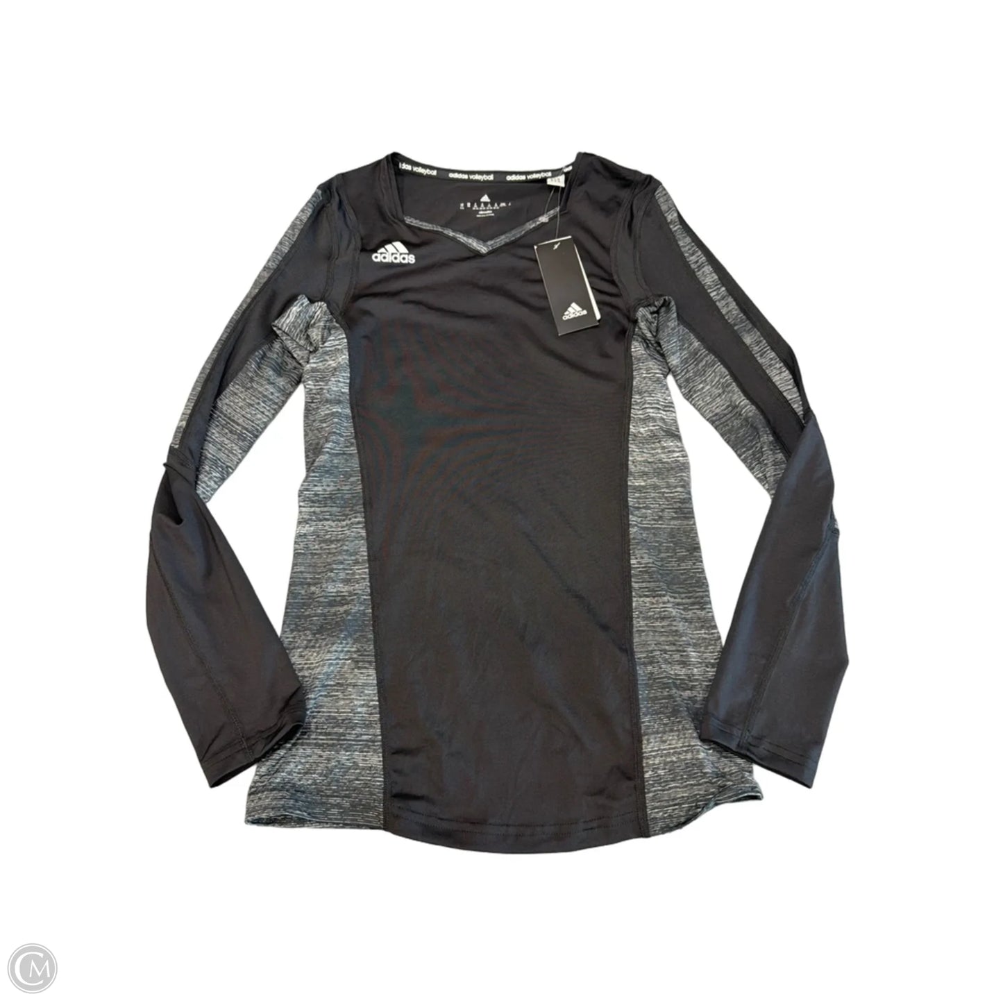 Athletic Top Long Sleeve Crewneck By Adidas In Black, Size: Xs