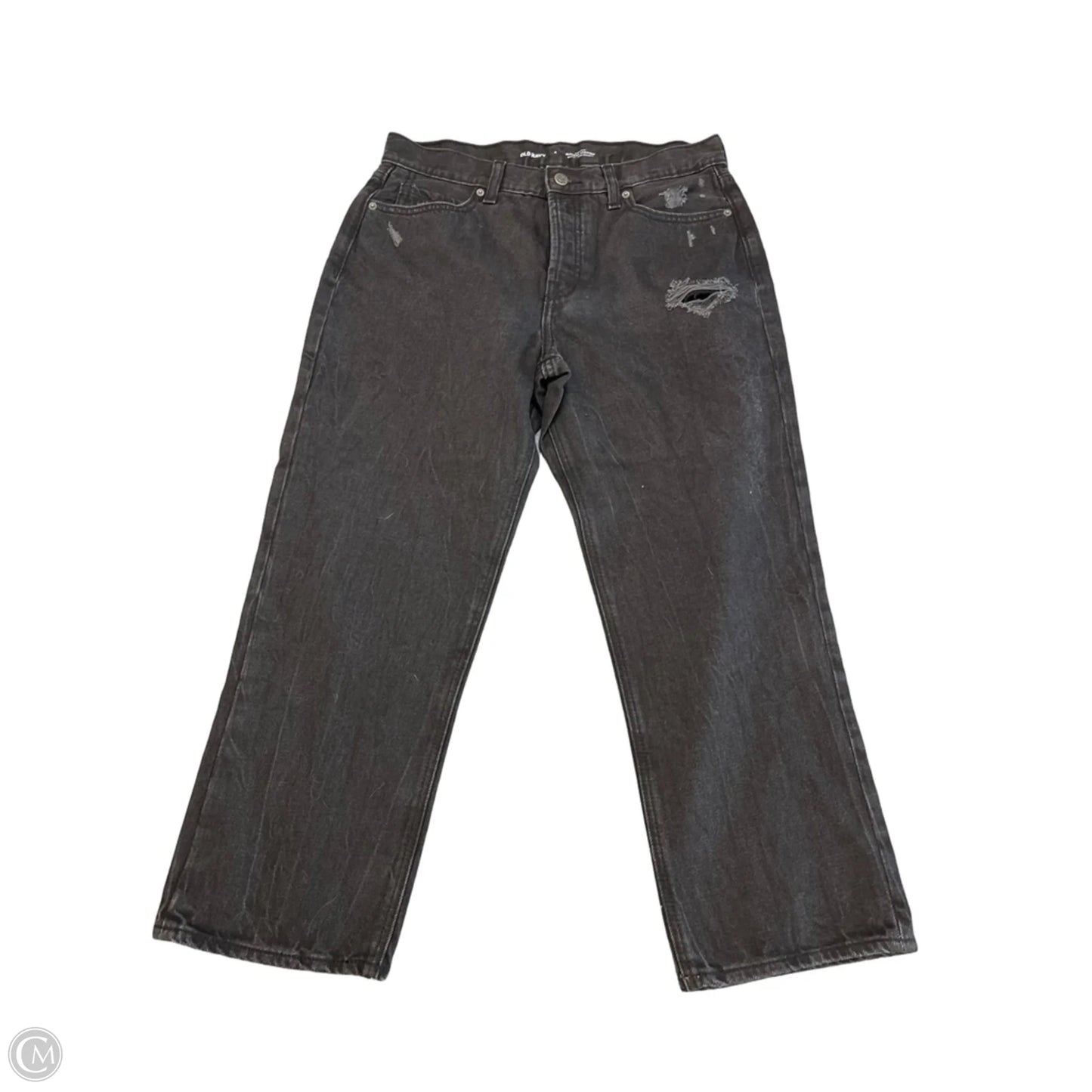 Jeans Straight By Old Navy In Black Denim, Size: 8