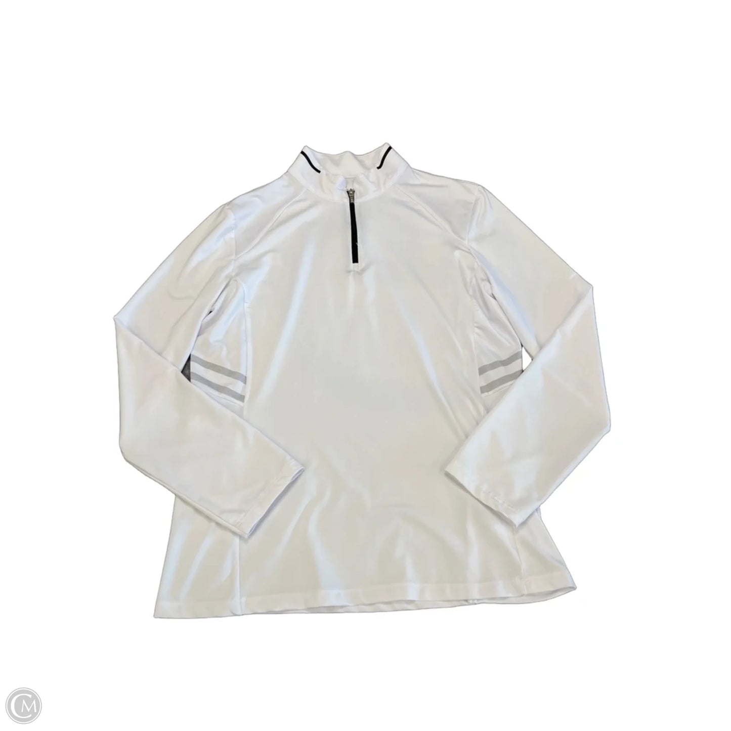 Athletic Top Long Sleeve Collar By Nivo In White, Size: M