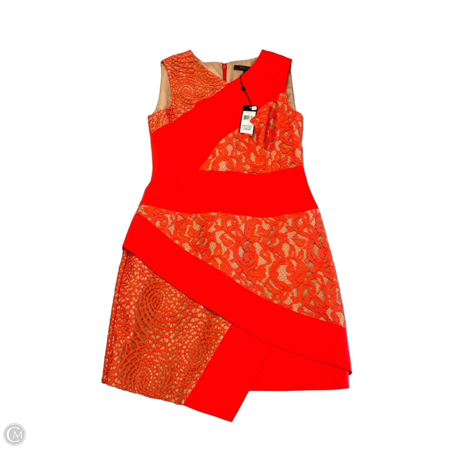 Dress Casual Short By Bcbgmaxazria In Red & Tan, Size: M