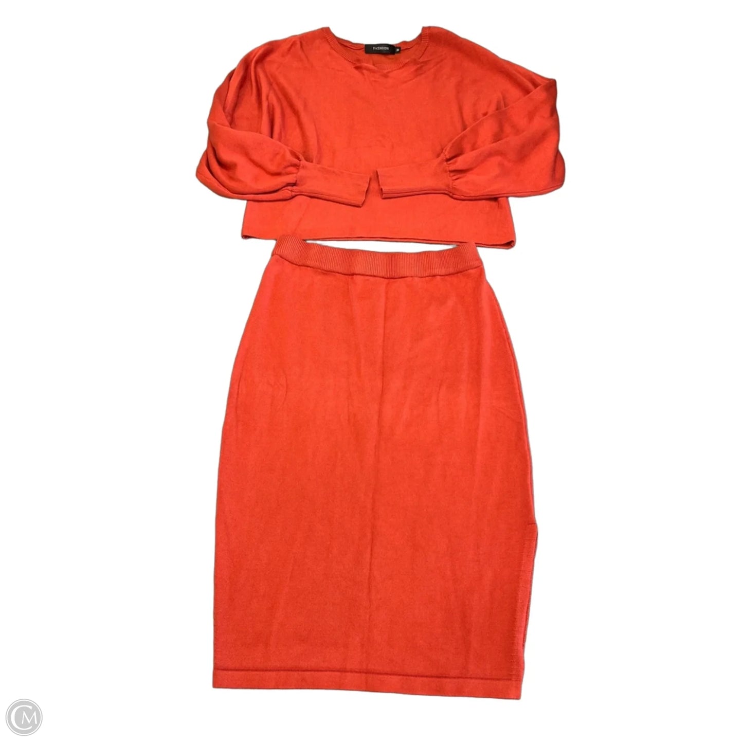 Skirt Set 2pc By Clothes Mentor In Orange, Size: M