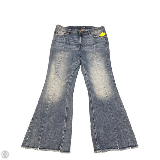 Jeans Flared By Edgely In Blue Denim, Size: 18