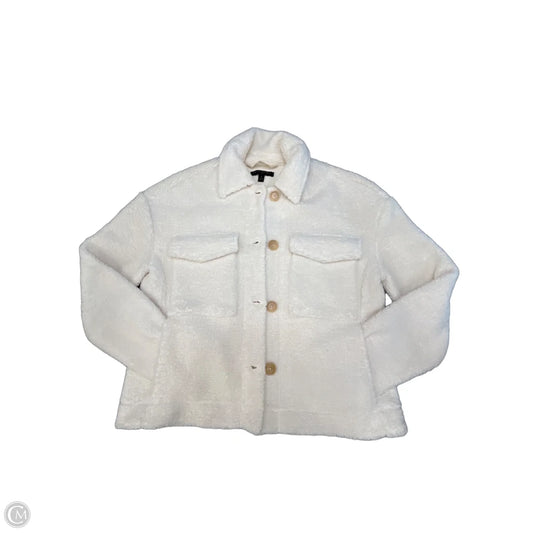 Jacket Shirt By Banana Republic In Ivory, Size: S
