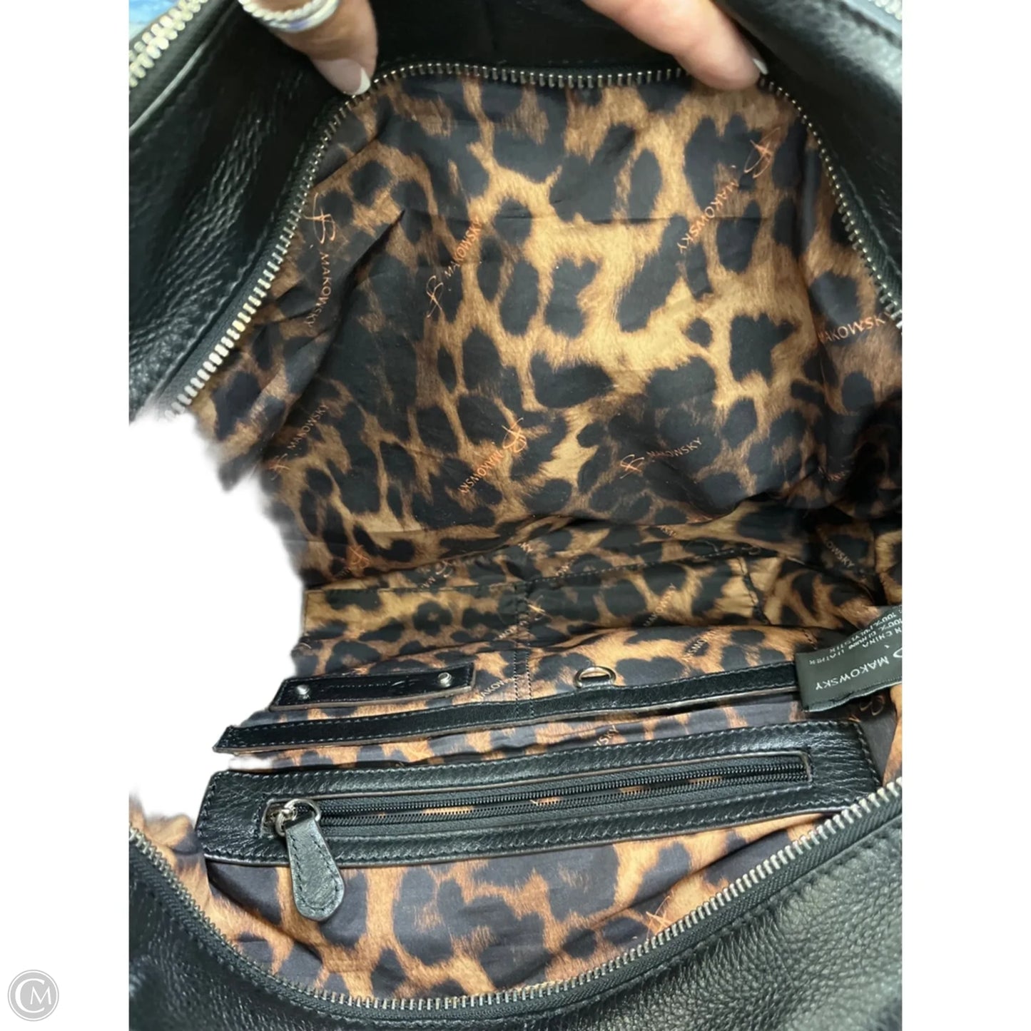 Handbag Leather By B. Makowsky, Size: Medium