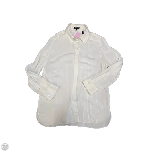 Blouse Long Sleeve By Theory In Ivory, Size: L