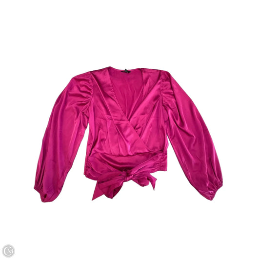 Blouse Long Sleeve By Express In Purple, Size: L