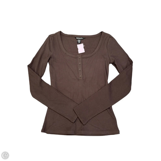 Top Long Sleeve By Athleta In Brown, Size: Xs