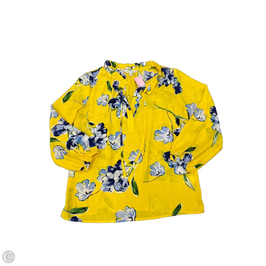 Blouse 3/4 Sleeve By Counterparts In Yellow, Size: S