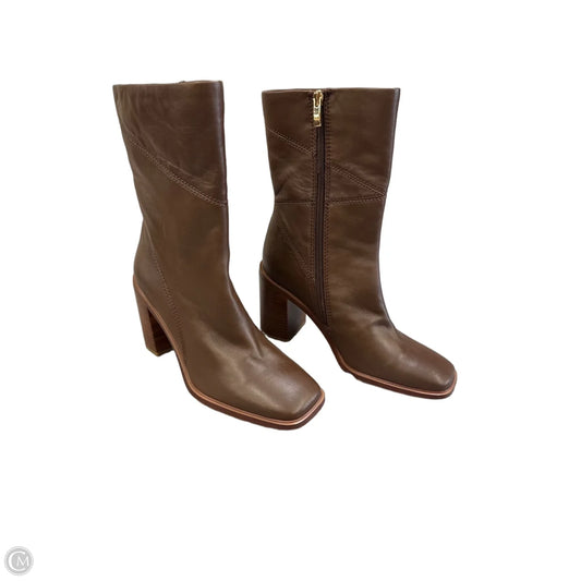 Boots Mid-calf Heels By Franco Sarto In Brown, Size: 8