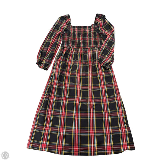 Dress Casual Midi By J. Crew In Black & Red, Size: M