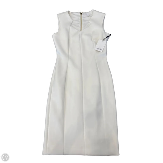 Dress Casual Short By Calvin Klein In Ivory, Size: S