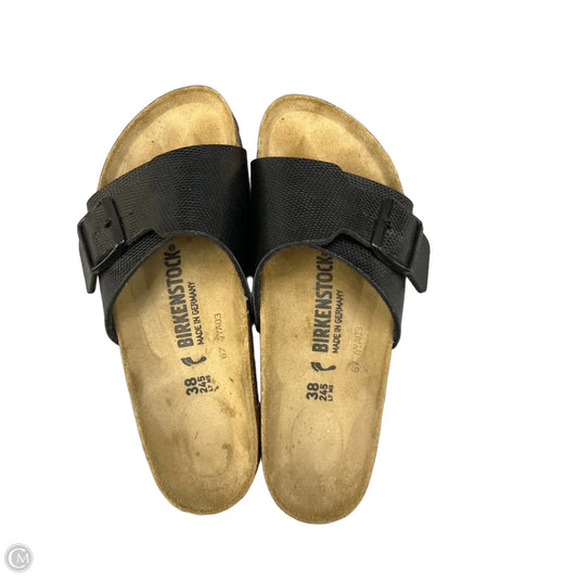 Sandals Flats By Birkenstock In Black, Size: 7
