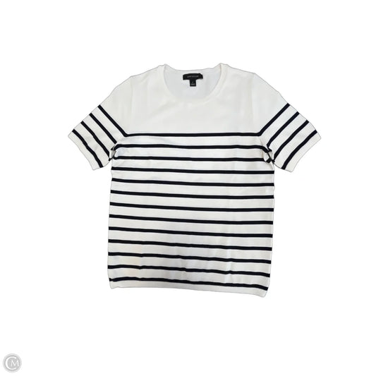 Top Short Sleeve By Ann Taylor In Striped Pattern, Size: M