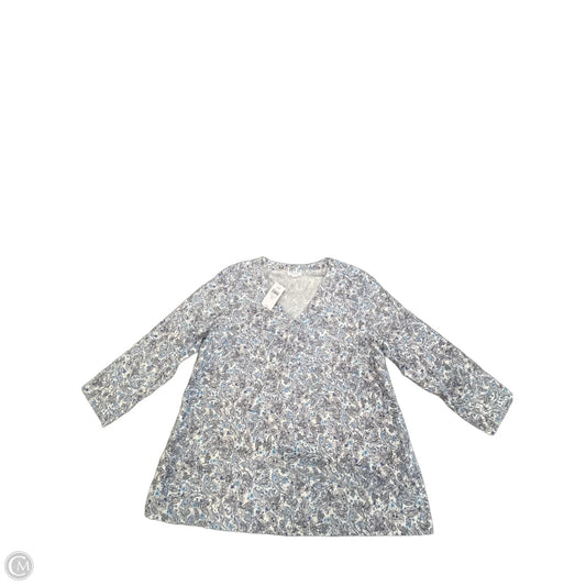 Top Long Sleeve By J. Jill In Blue & Cream, Size: Mp
