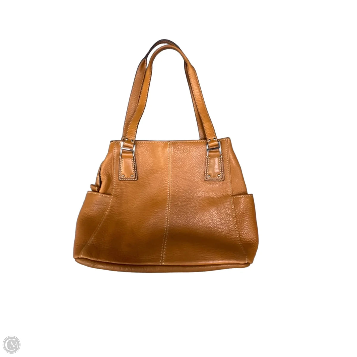 Handbag Leather By Fossil, Size: Medium