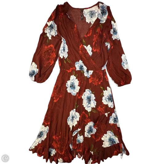 Dress Casual Midi By Cmb In Floral Print, Size: L