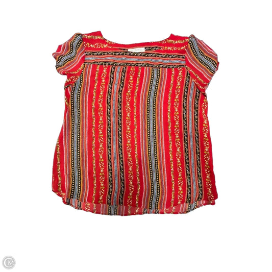 Blouse Short Sleeve By Loft In Red, Size: Xl