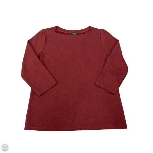 Top 3/4 Sleeve By Ann Taylor In Maroon, Size: M