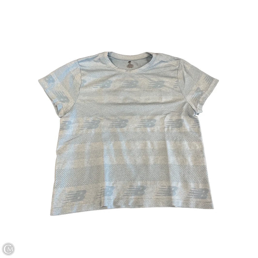 Athletic Top Short Sleeve By New Balance In Blue, Size: M