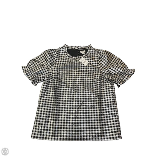 Blouse Short Sleeve By J. Crew In Black & Silver, Size: S