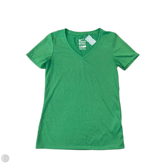 Athletic Top Short Sleeve By Nike In Green, Size: S