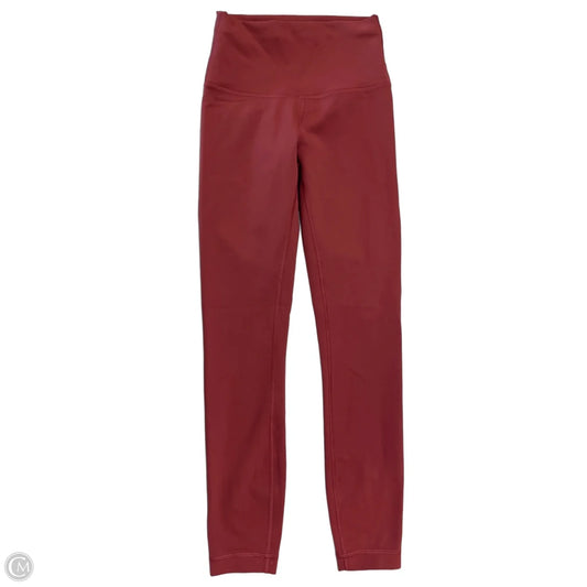 Athletic Leggings By Lululemon In Maroon, Size: Xs