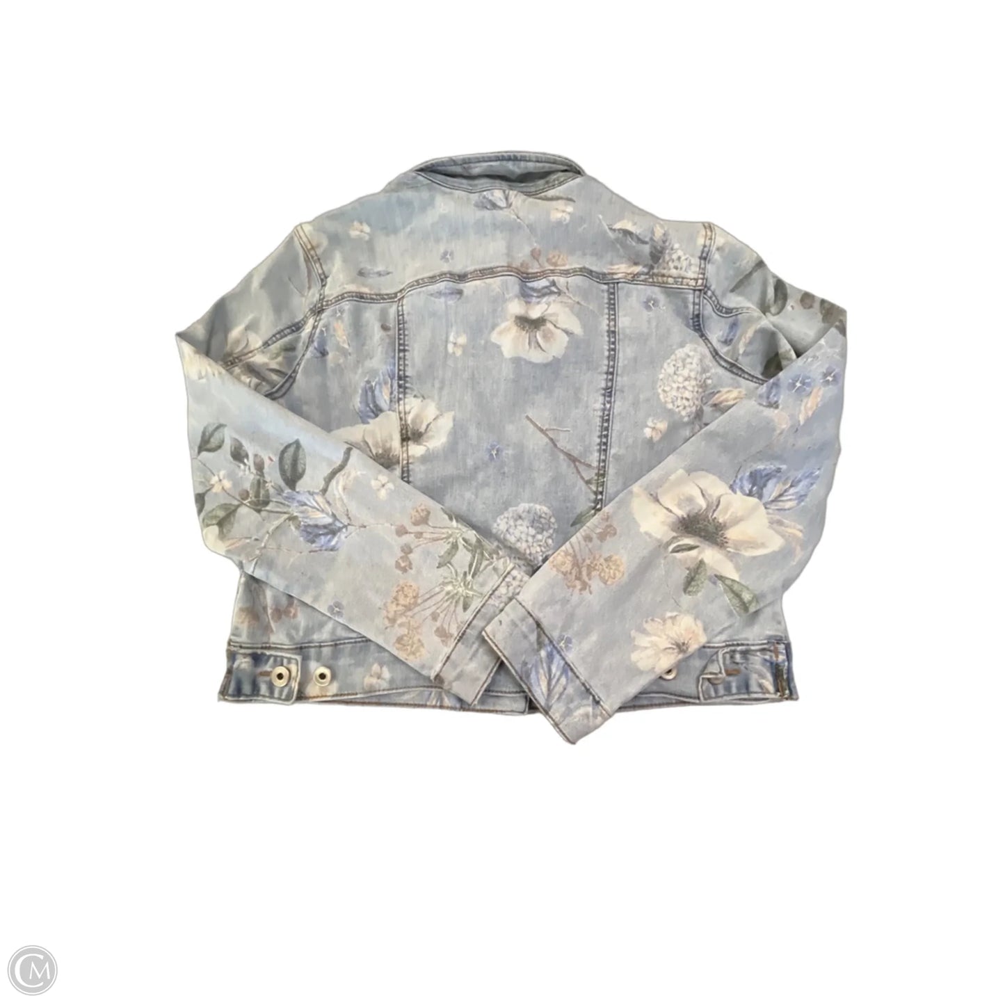 Jacket Denim By Clothes Mentor In Floral Print, Size: L
