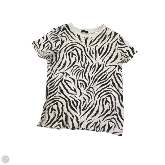 Top Short Sleeve By Atm In Black & Cream, Size: Xs