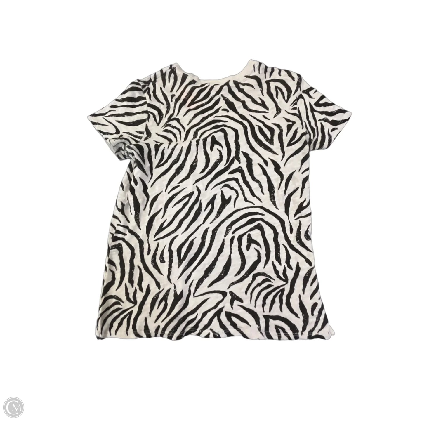 Top Short Sleeve By Atm In Black & Cream, Size: Xs