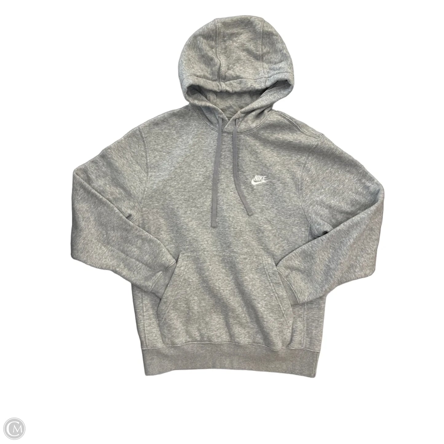 Athletic Sweatshirt Hoodie By Nike In Grey, Size: S