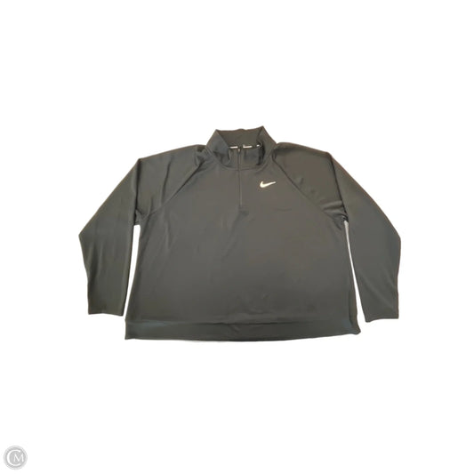 Athletic Top Long Sleeve Collar By Nike In Black, Size: 3x