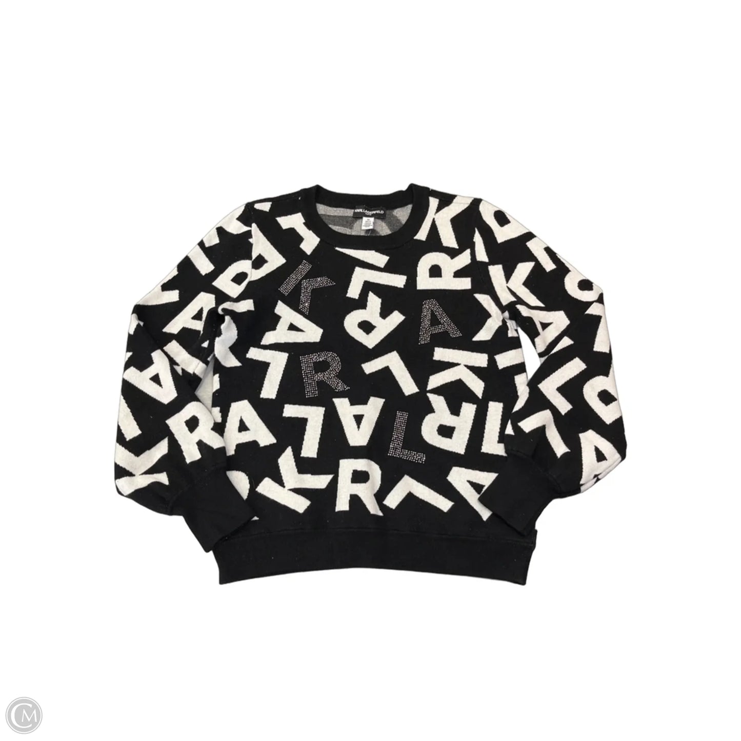 Sweater Designer By Karl Lagerfeld In Black & White, Size: S