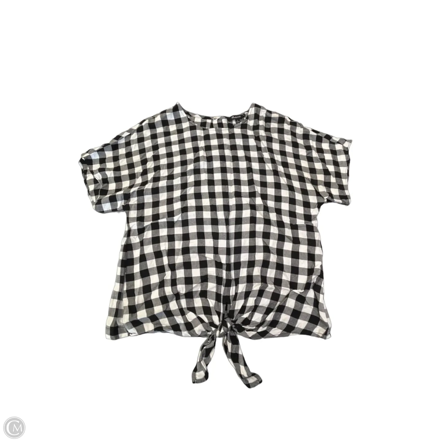 Top Short Sleeve By Madewell In Black & White, Size: S