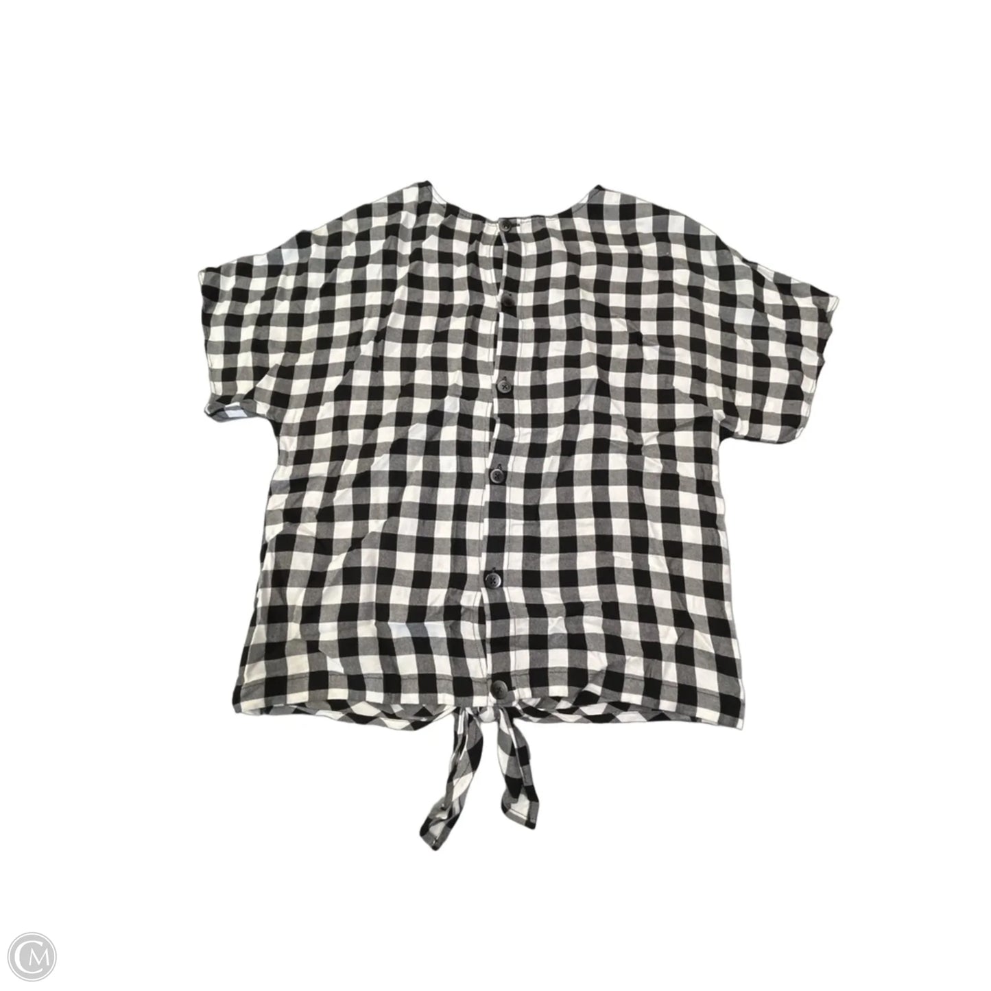 Top Short Sleeve By Madewell In Black & White, Size: S