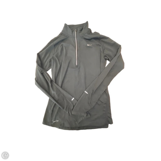 Athletic Top Long Sleeve Collar By Nike In Black, Size: S