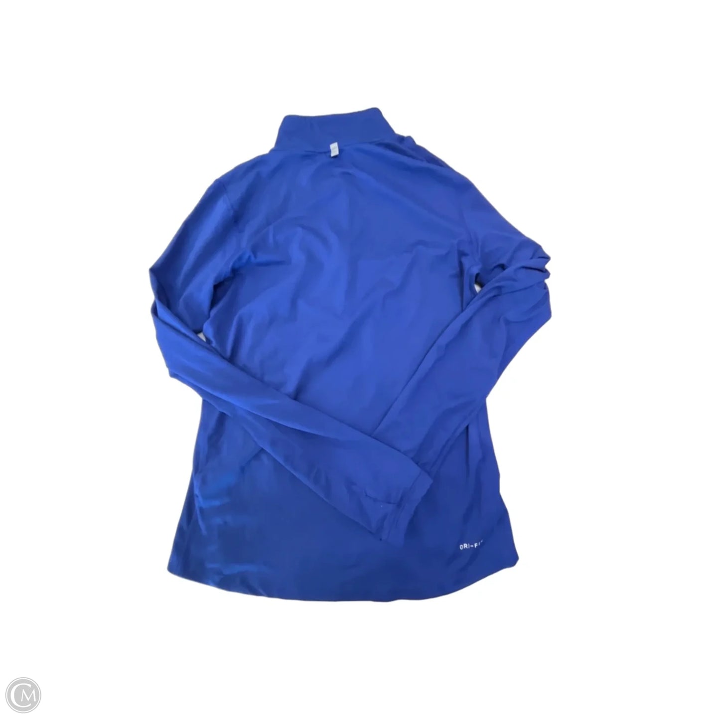 Athletic Top Long Sleeve Collar By Nike In Blue, Size: S