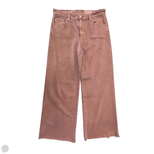 Jeans Wide Leg By Ag Jeans In Pink, Size: 28