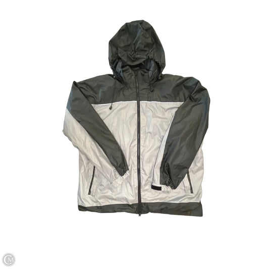 Jacket Windbreaker By Cmb In Grey, Size: 3x