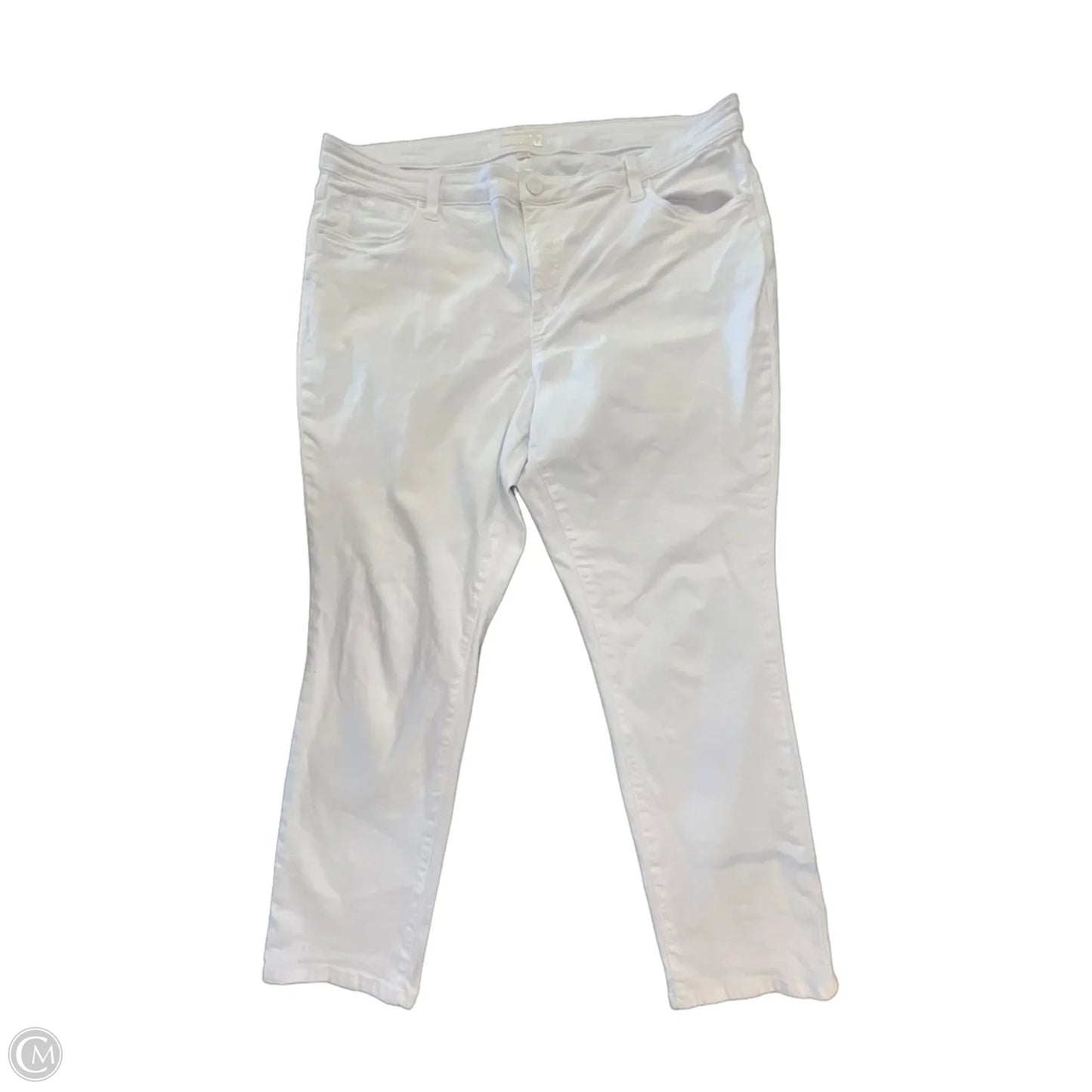 Jeans Straight By Kut In White Denim, Size: 18