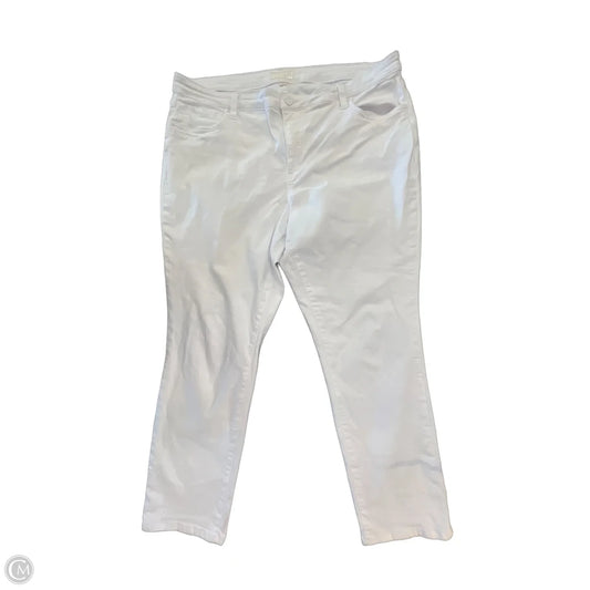 Jeans Straight By Kut In White Denim, Size: 18