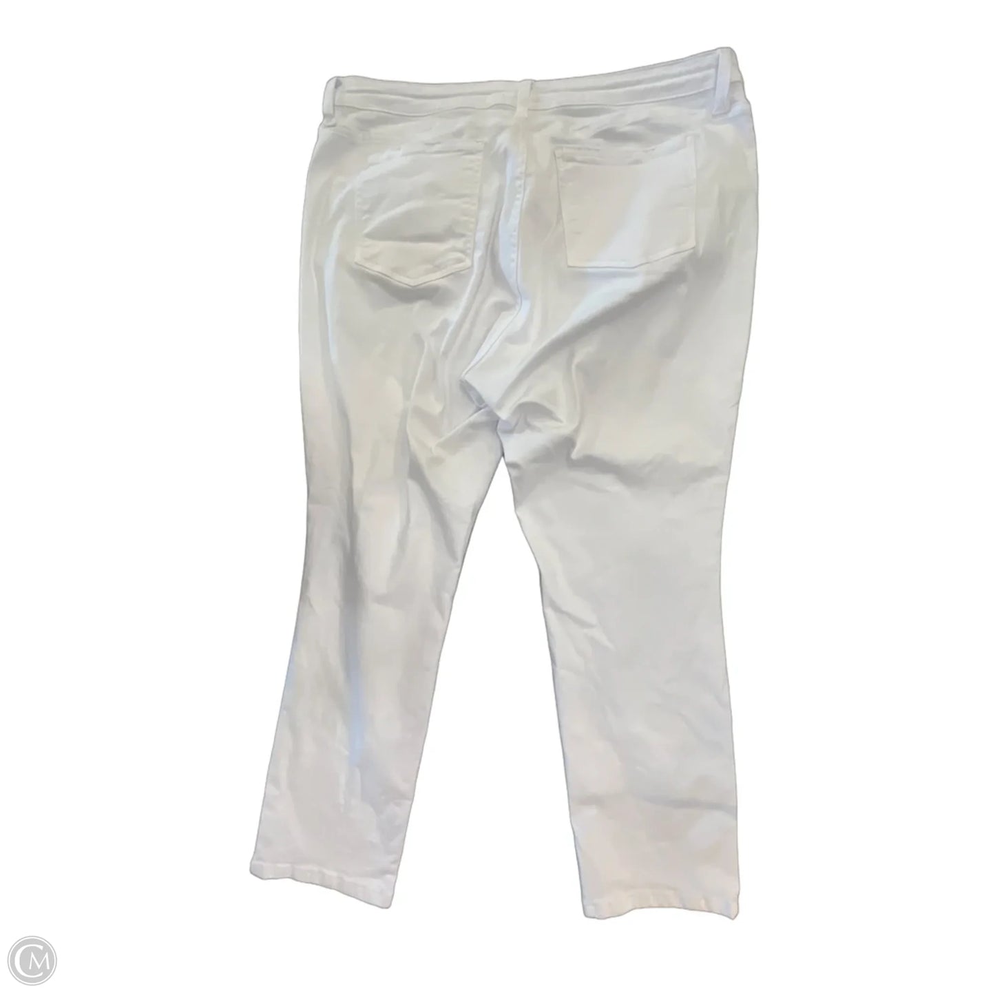Jeans Straight By Kut In White Denim, Size: 18