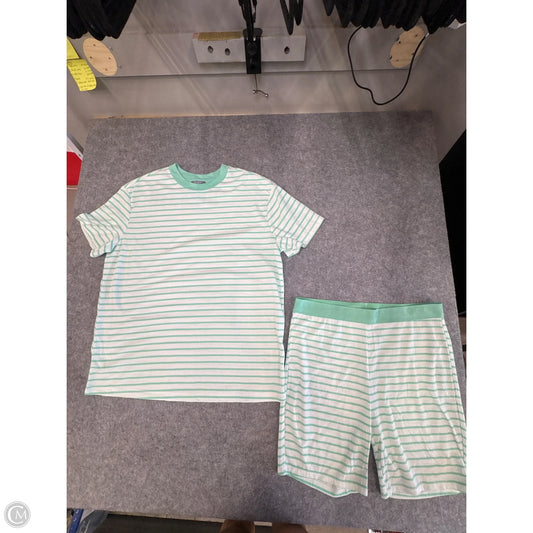 Top 2pc Short Sleeve By Loft In Striped Pattern, Size: L