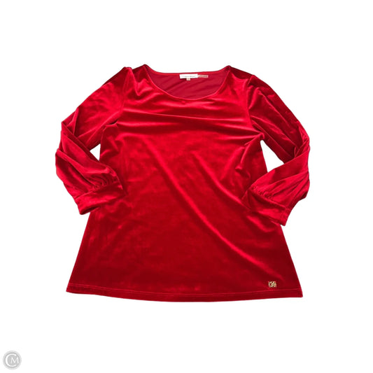 Top Long Sleeve By Calvin Klein In Red, Size: Xs