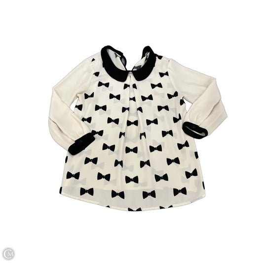 Blouse Long Sleeve By Clothes Mentor In Black & White, Size: S