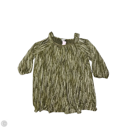 Blouse 3/4 Sleeve By Catherines In Floral Print, Size: 2x