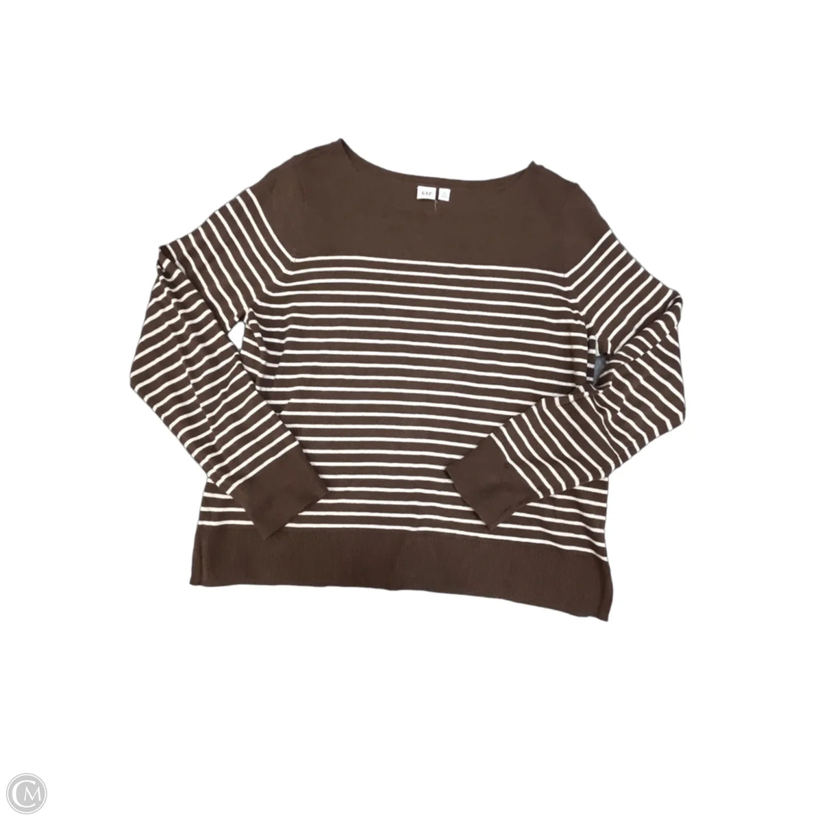 Top Long Sleeve By Gap In Striped Pattern, Size: M