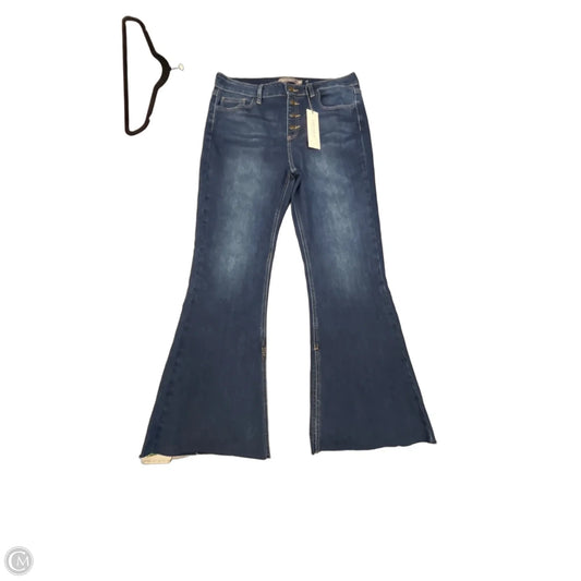 Jeans Flared By Just Usa In Blue Denim, Size: 14